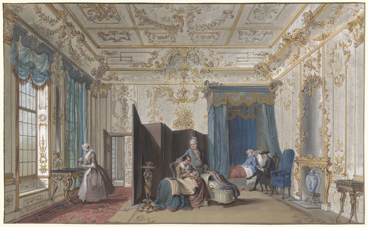 barselsstue af Cornelis Troost