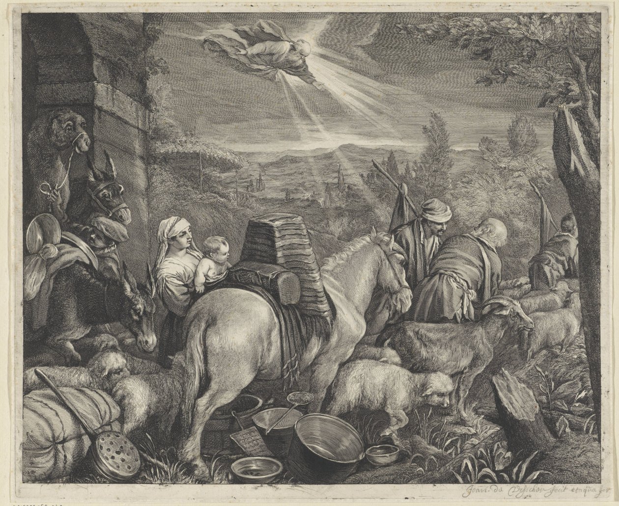 Abraham forlader Haran af Cornelis Visscher (II)