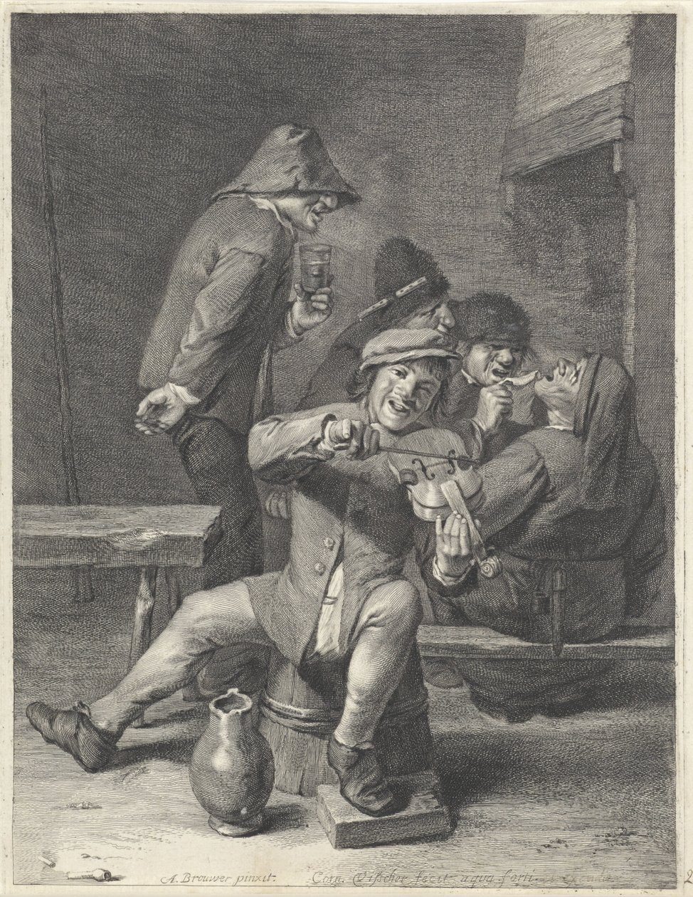 Violinist / Publikum af Cornelis Visscher (II)