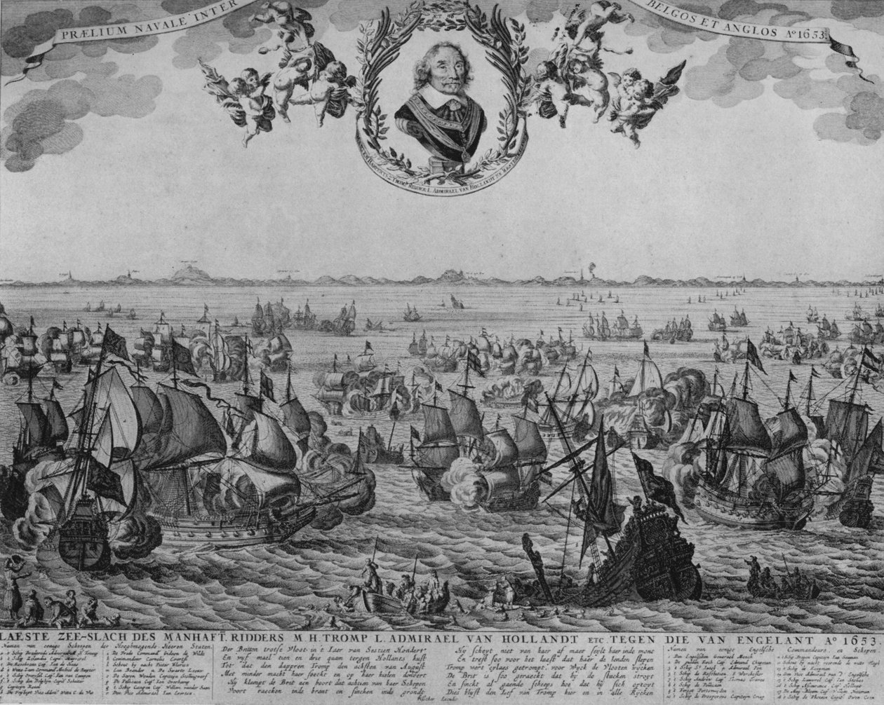 Slaget ved Scheveningen, c1653 af Cornelis Visscher
