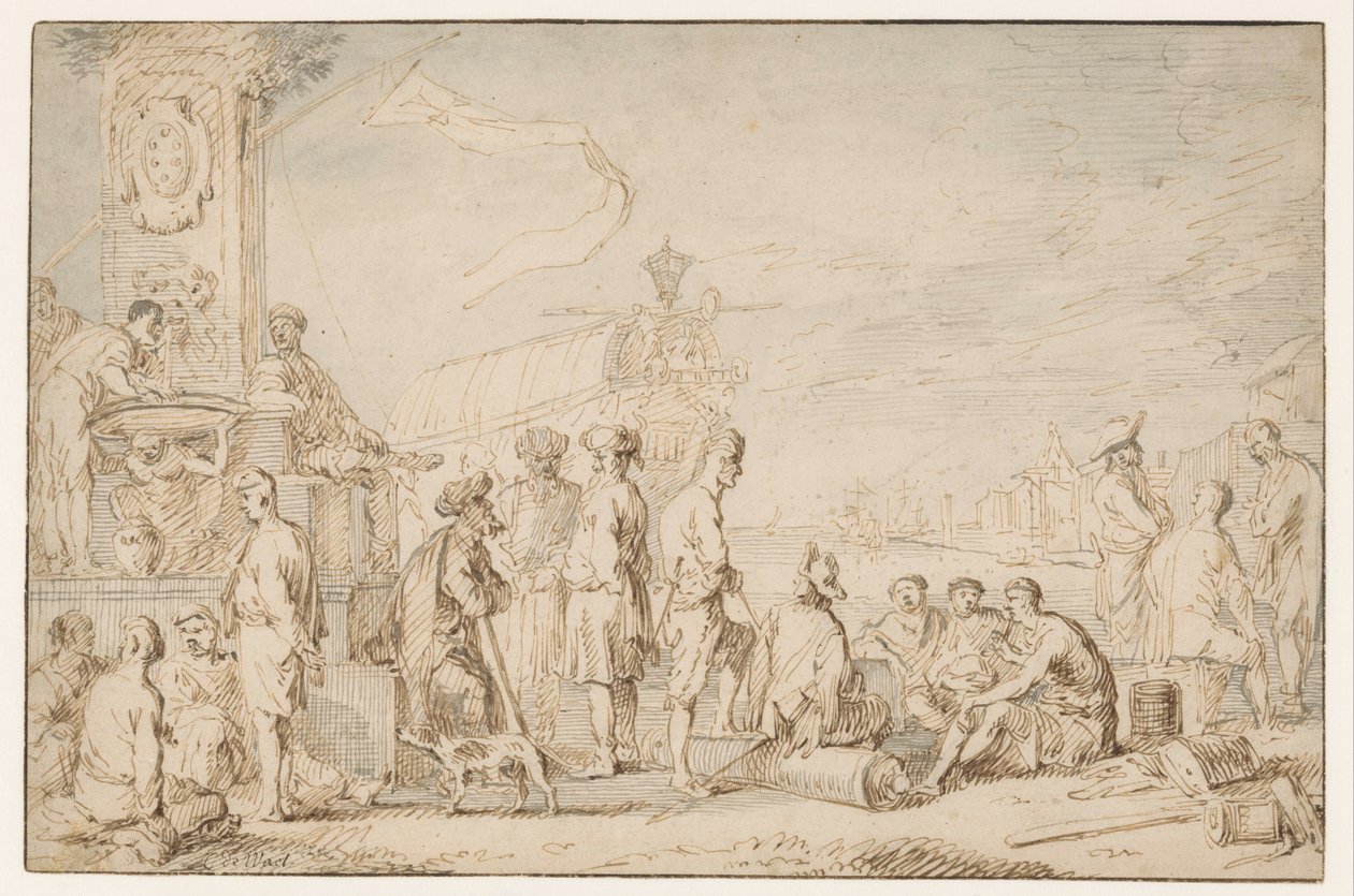 østlige havneby af Cornelis de Wael