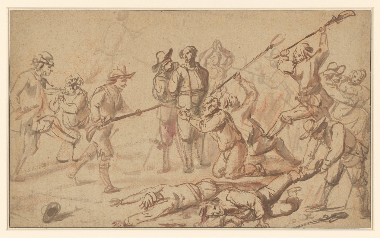 Razzia på landmænd af Cornelis de Wael