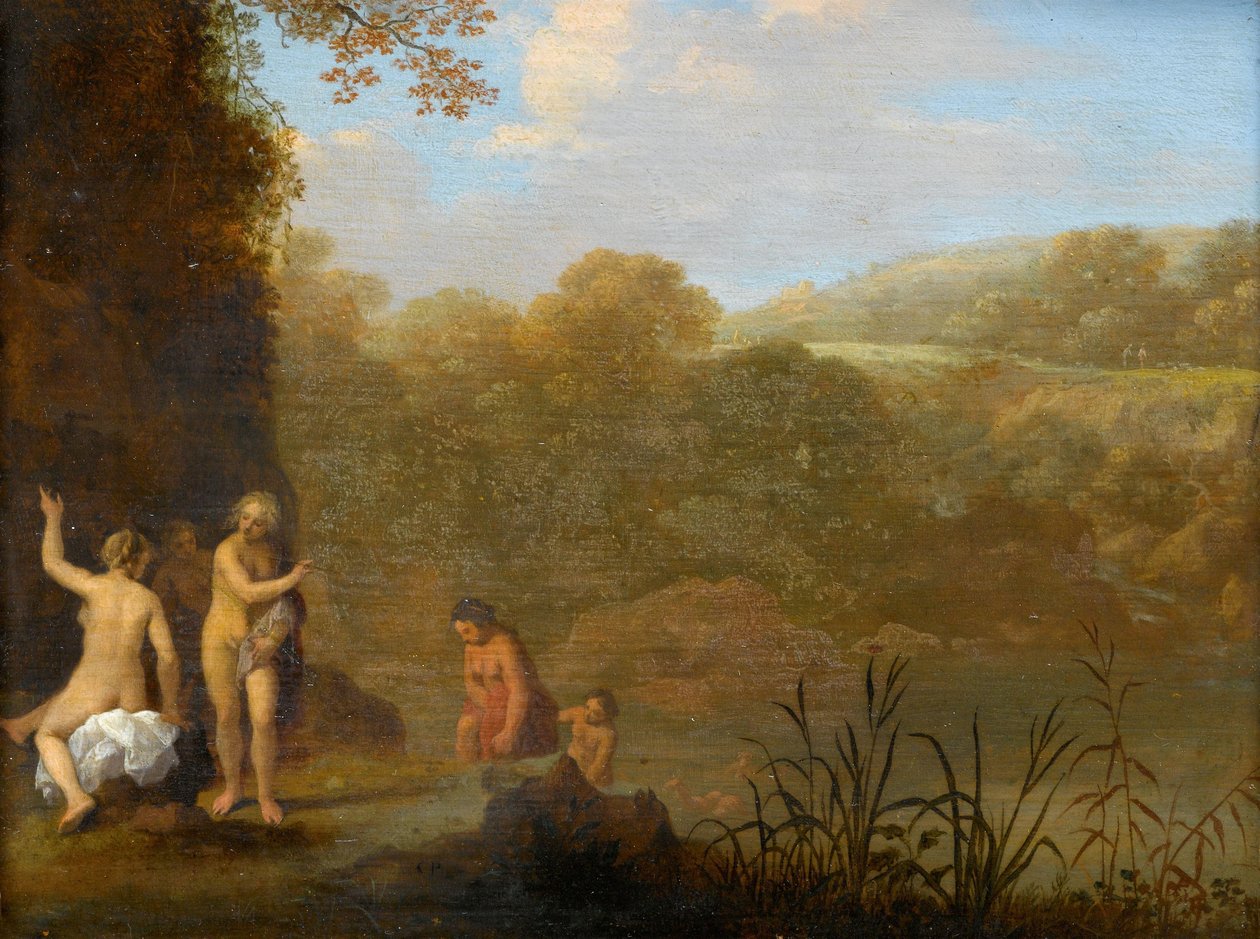 Badende piger af Cornelis van Poelenburch