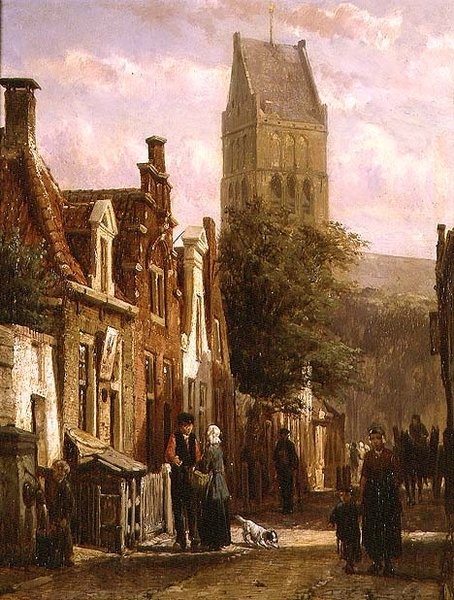 Gadebillede i Bolsward af Cornelius Springer