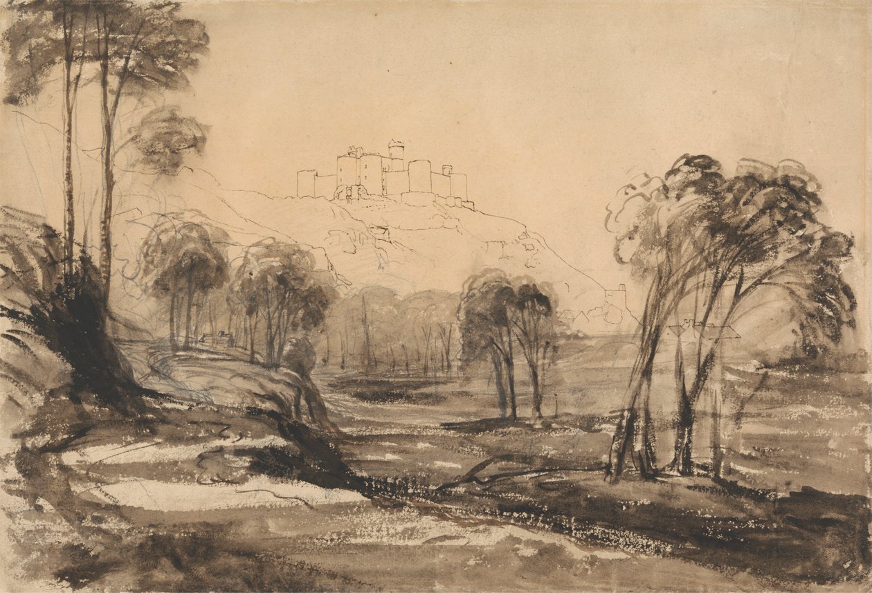 Harlech Slot af Cornelius Varley