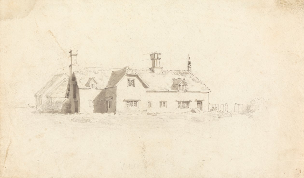 Udsigt over et hus af Cornelius Varley