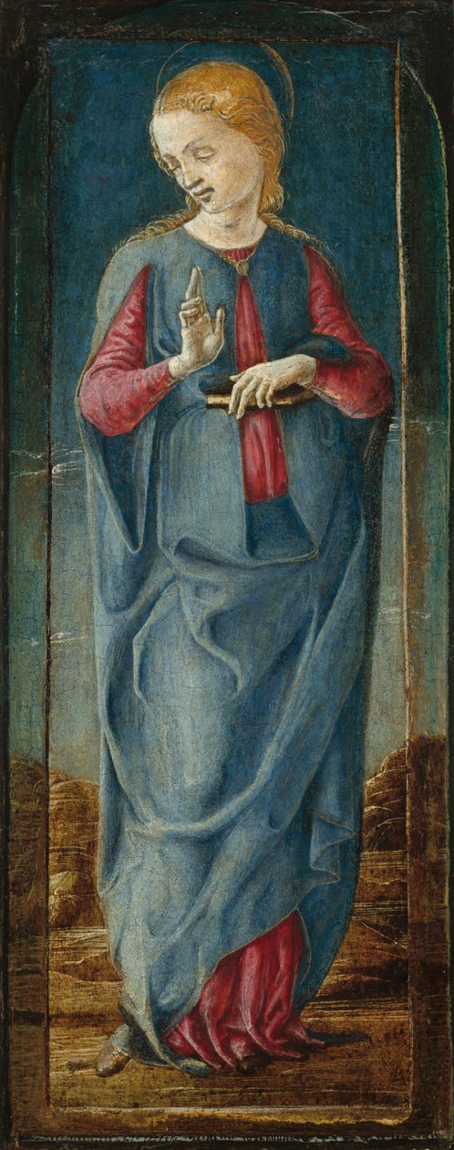 The Virgin Annunciate [midterste højre panel] af Cosmè Tura
