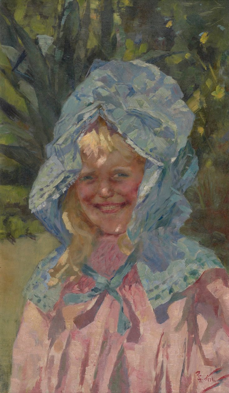 Pige i sunbonnet af Count Girolamo Pieri Nerli
