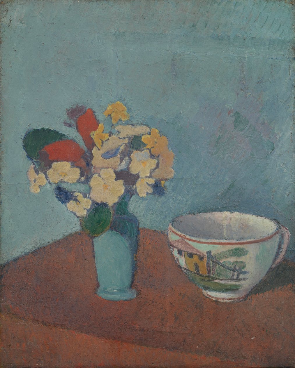 Vase med blomster og kop af Creator