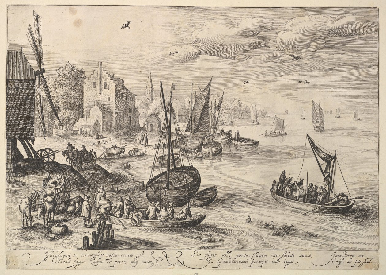 Havnescene. af Crispijn de Passe I