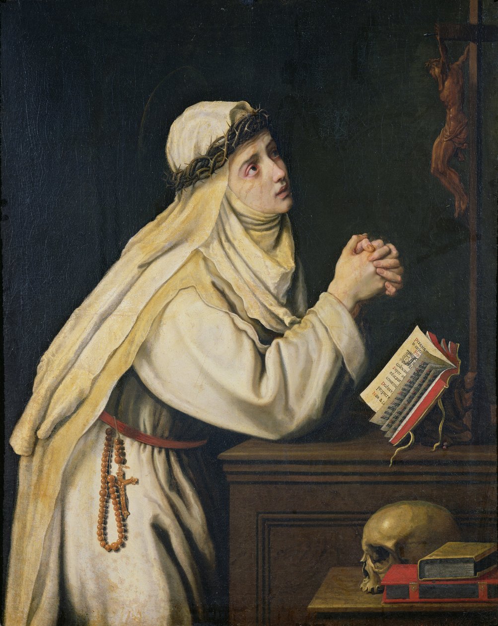 St. Catherine af Siena (1347-80) efter et maleri af Francisco Zurbaran (1598-1664) af Cristofano Allori