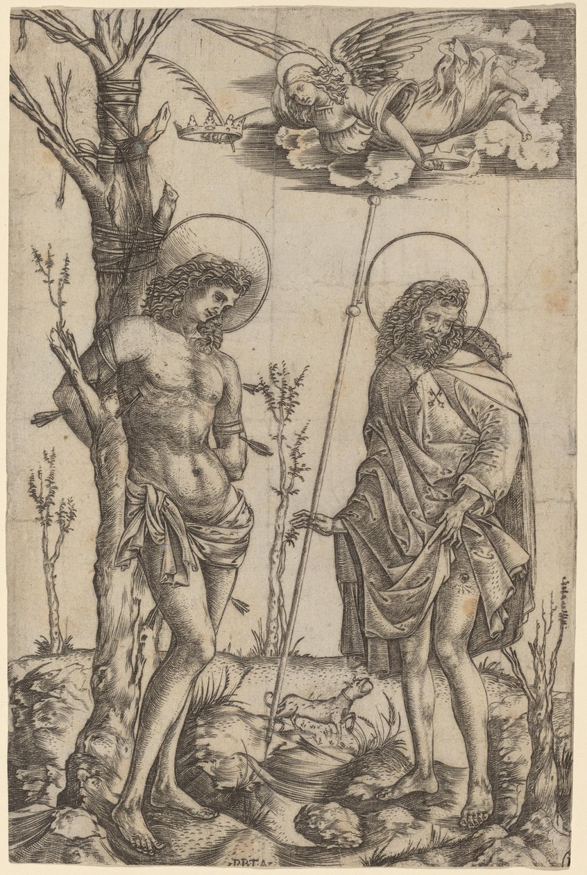 Sankt Sebastian og Sankt Roch af Cristofano Robetta