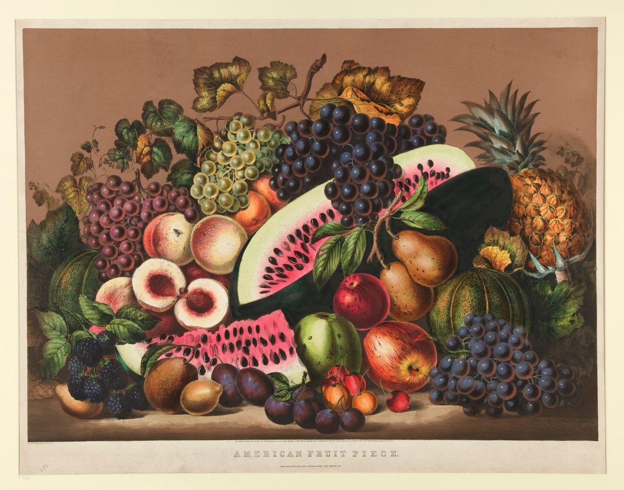 Amerikansk frugtstykke af Currier and Ives