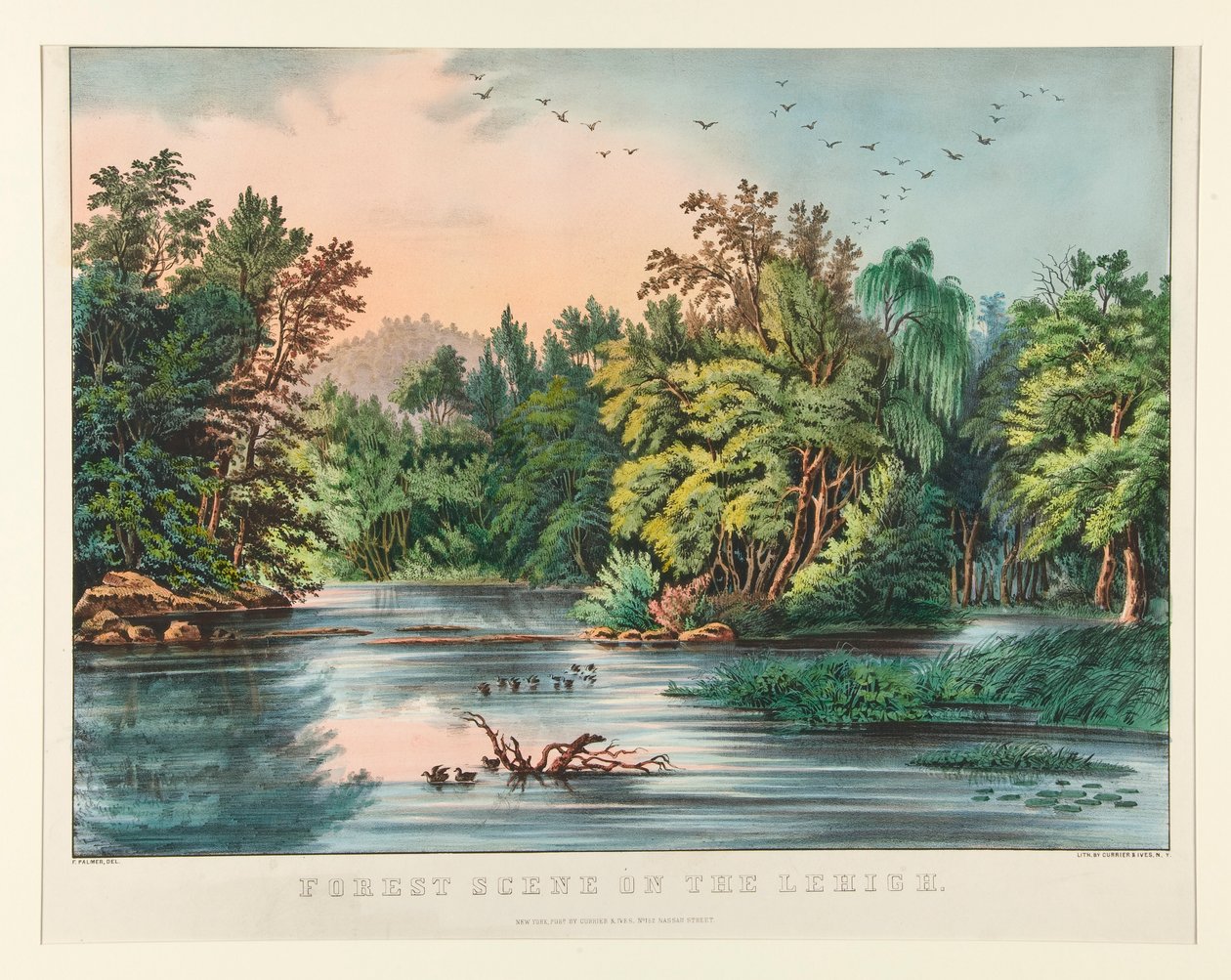 Skovscene på Lehigh af Currier and Ives