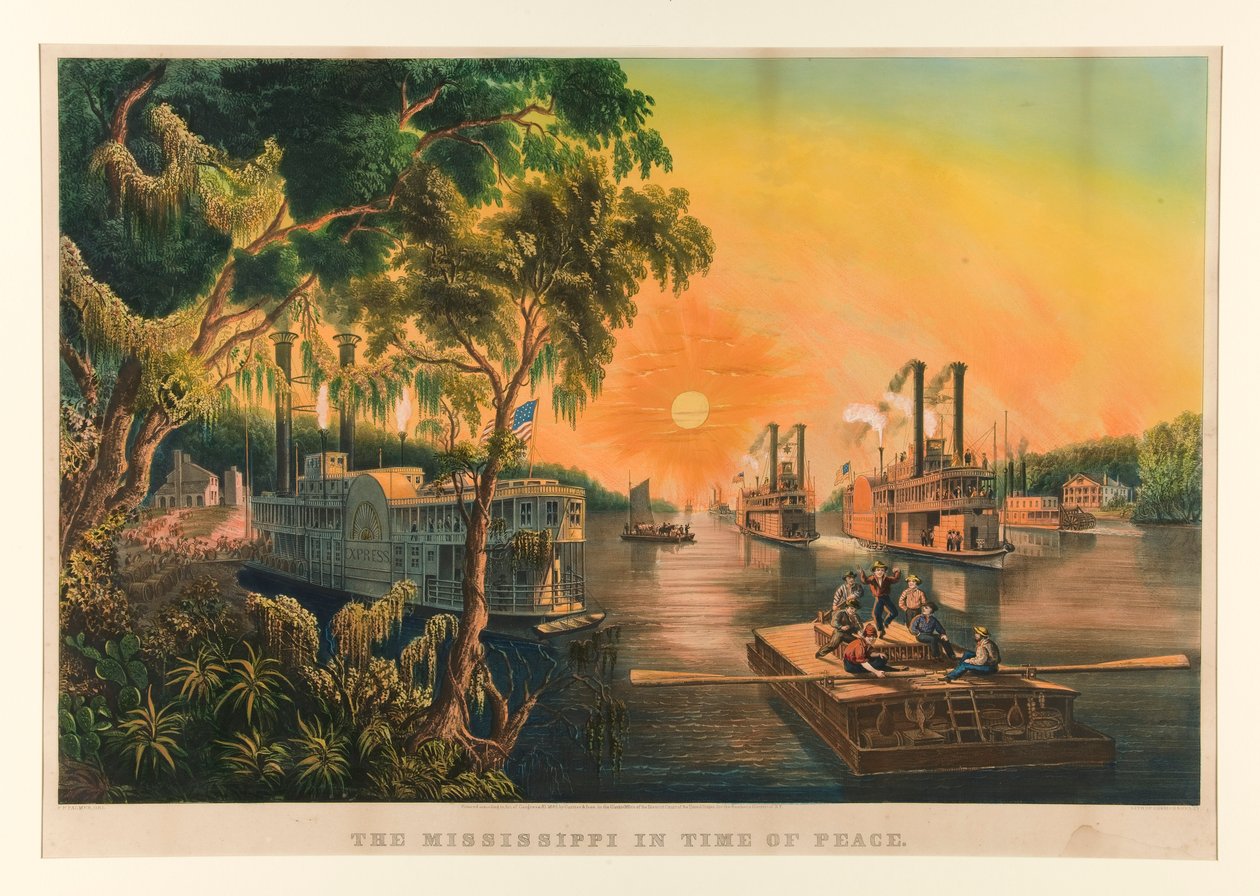 Mississippi i fredens tid. af Currier and Ives