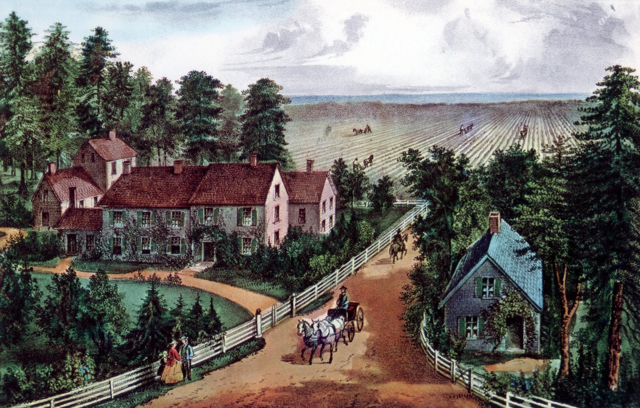 The Western Farmers Home, 1871. af Currier and Ives