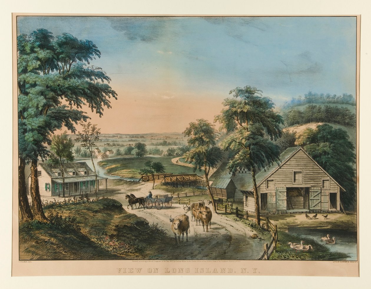 Udsigt på Long Island, N.Y. af Currier and Ives