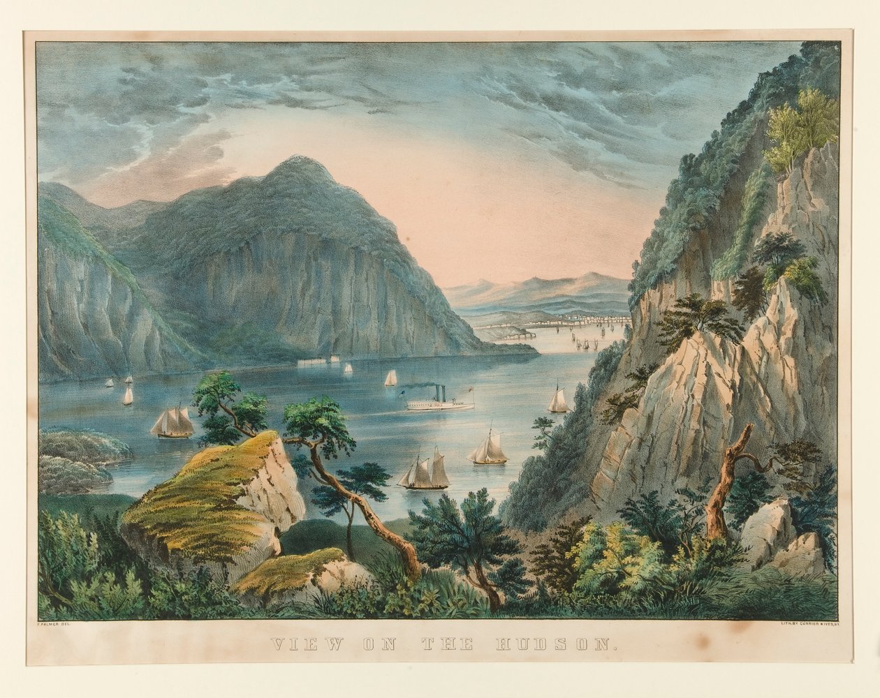 Udsigt til Hudson af Currier and Ives