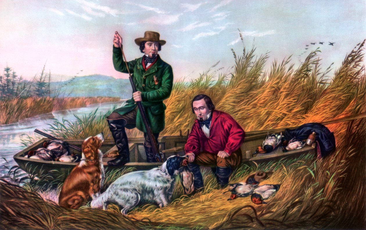Vildandsskydning, 1854. af Currier and Ives