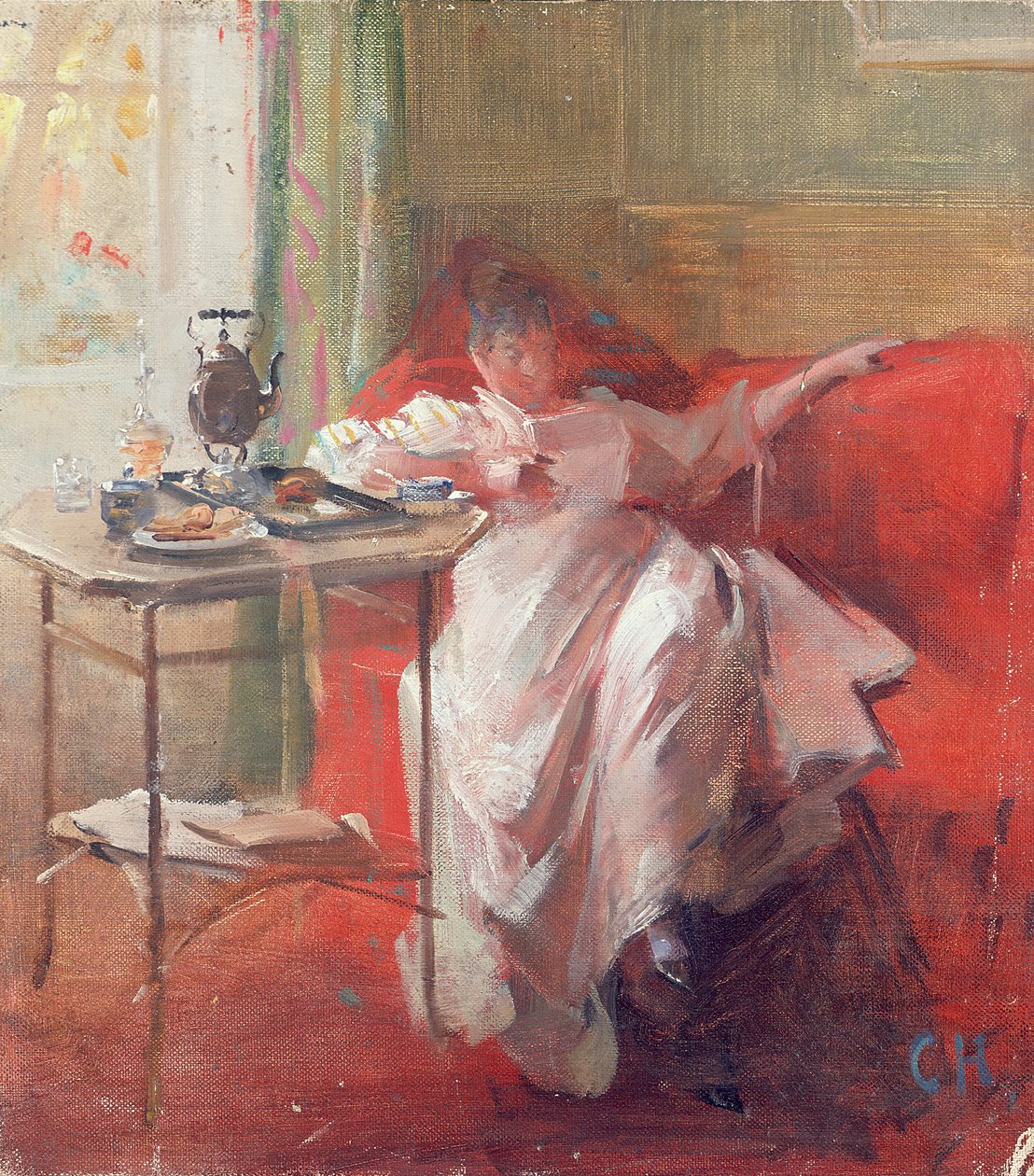 Siesta (olie på kort) af Curt Herrmann