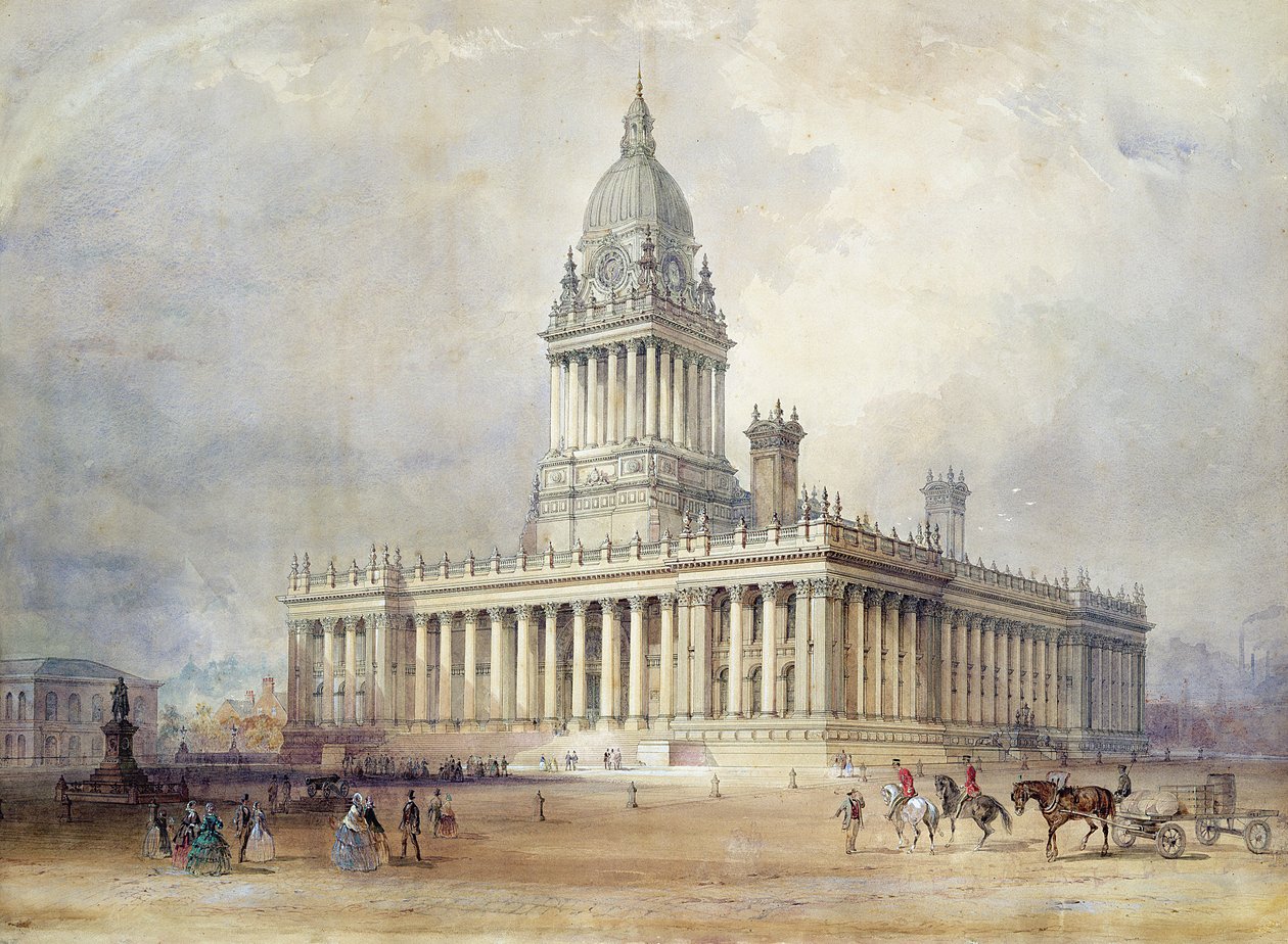 Design til Leeds Rådhus af Cuthbert Brodrick