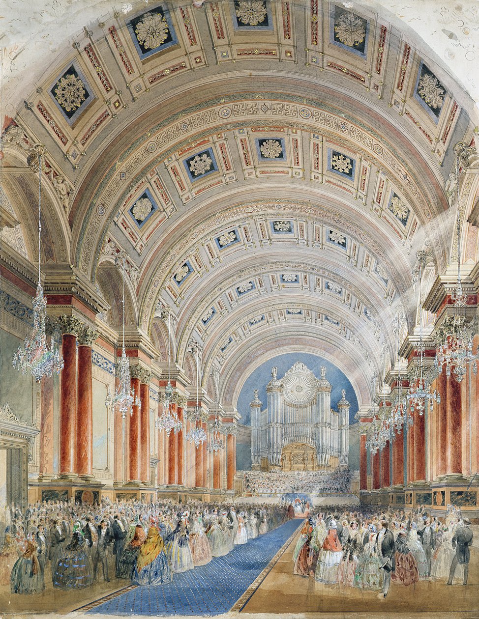 Interiørperspektiv, Leeds Rådhus af Cuthbert Brodrick