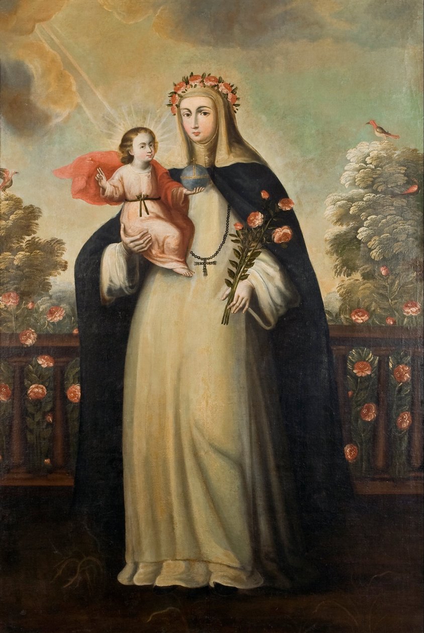 Saint Rose of Lima med Jesusbarnet af Cuzco School