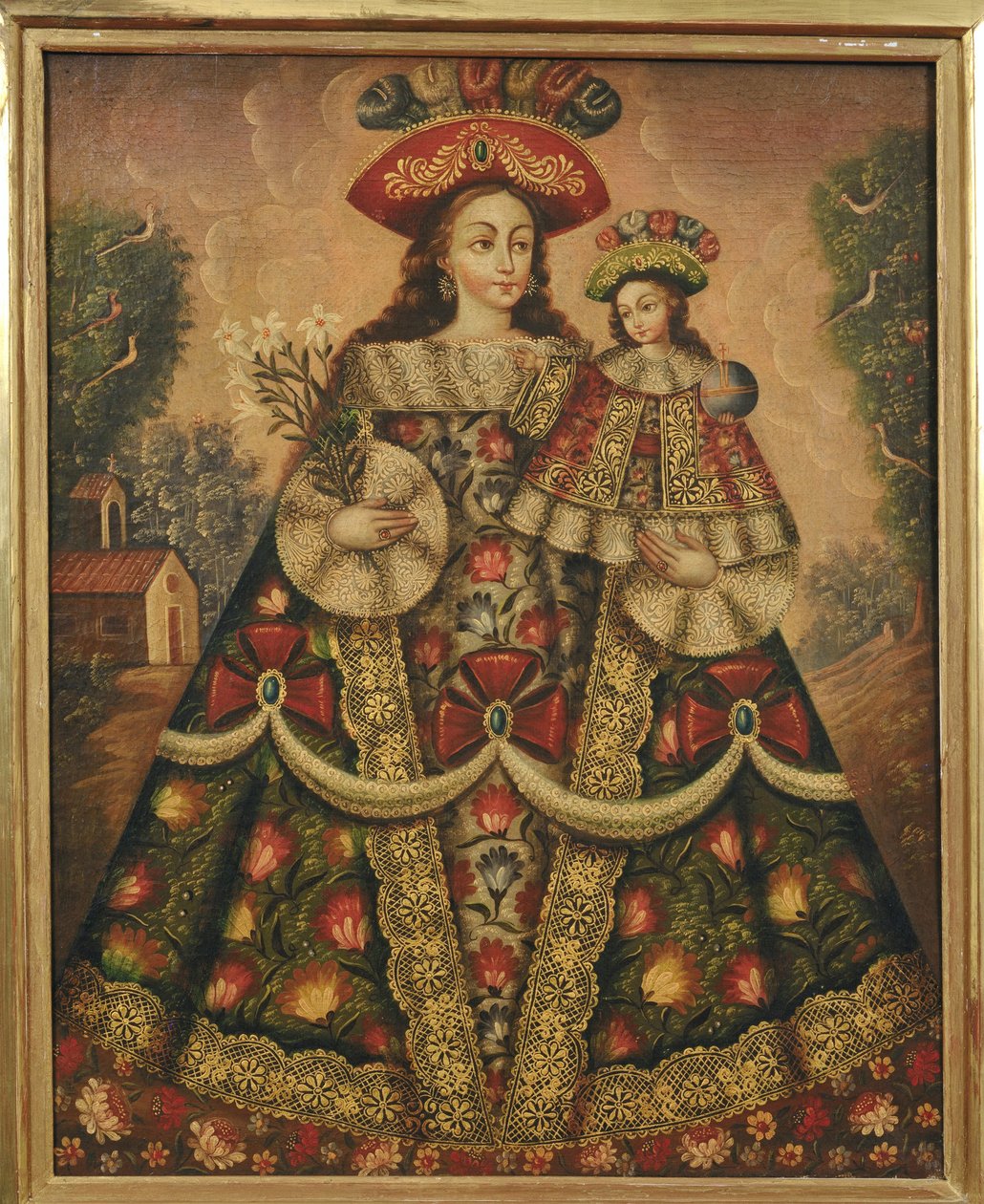 Pilgrimmenes jomfru og barnet af Cuzco School