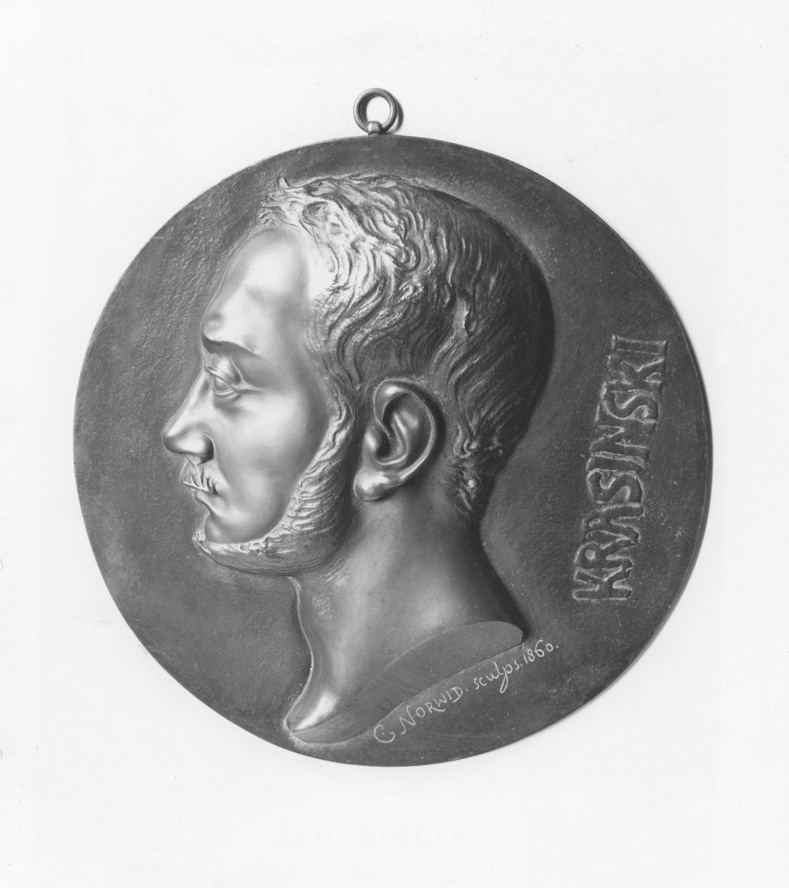 Medaljon af Zygmunt Krasiski (bronze) af Cyprian Kamil Norwid