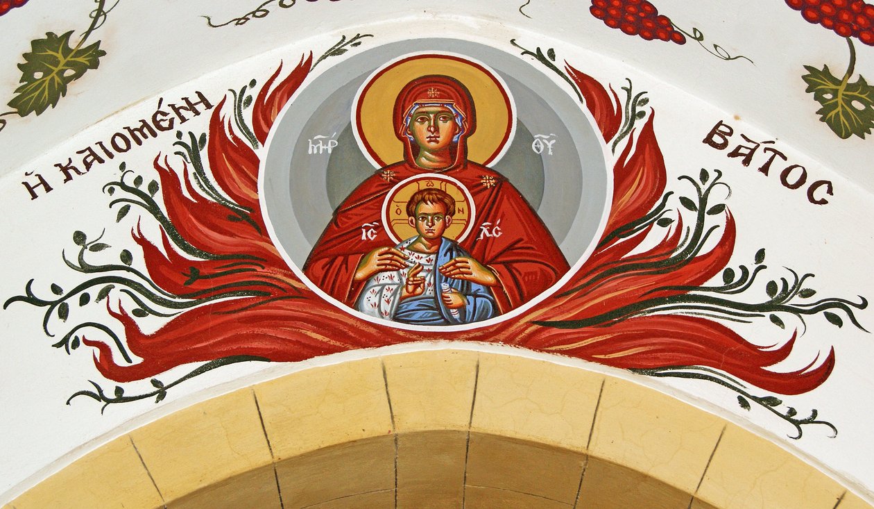 Madonna og barn omgivet af flammer, Cypern af Cypriot