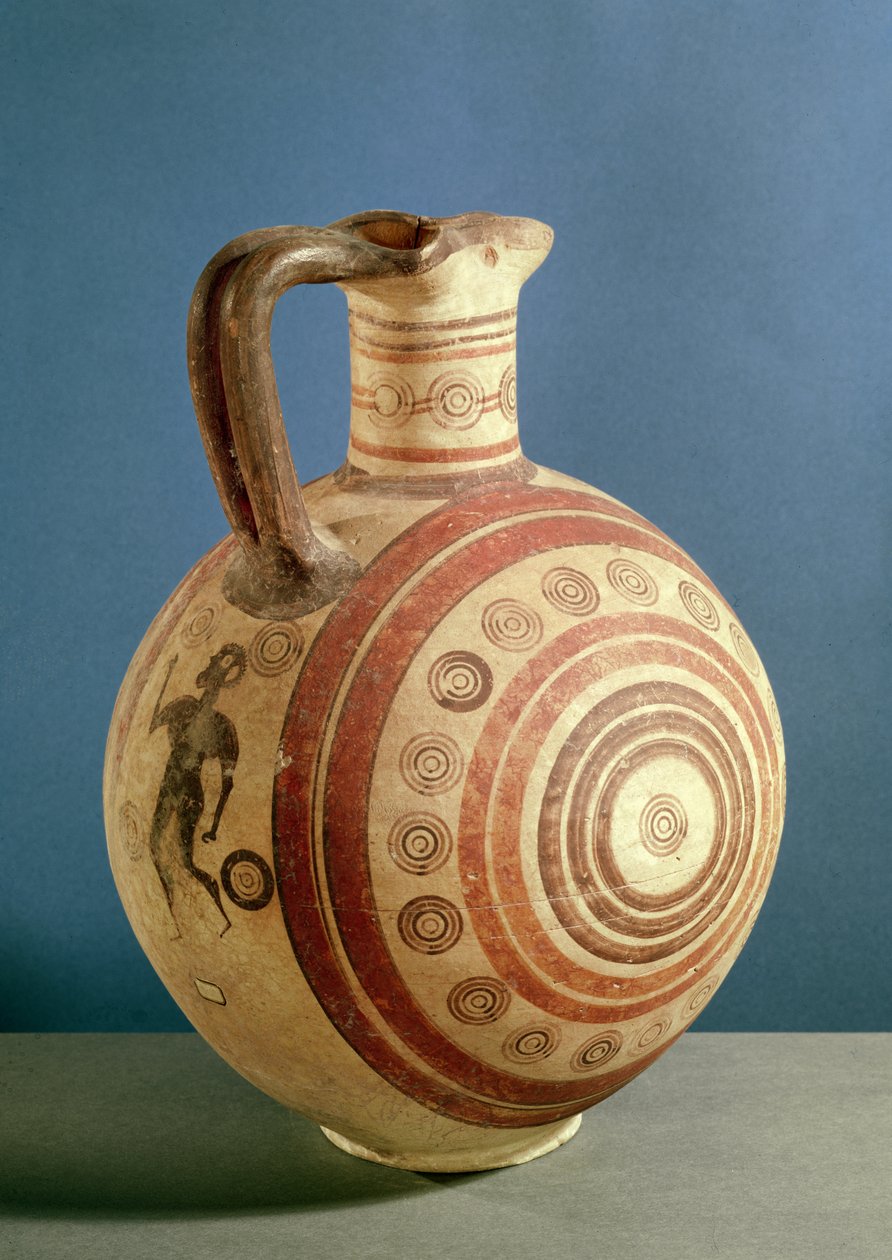 Oinochoe dekoreret med koncentriske cirkler (keramik) af Cypriot