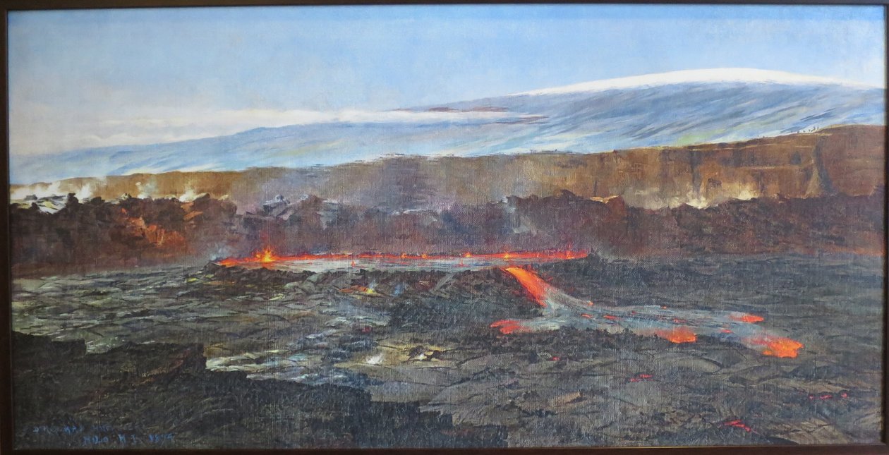 Udbrud, Halemaumau -krateret i Kilauea Calderan af D. Howard Hitchcock