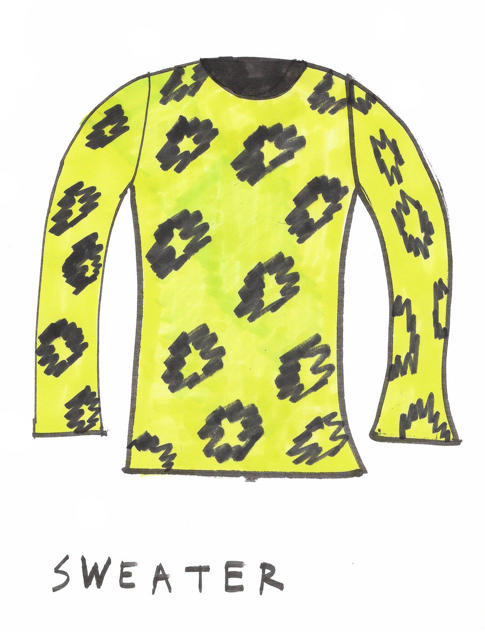 Sweater (tusch på papir) af Daisy de Villeneuve