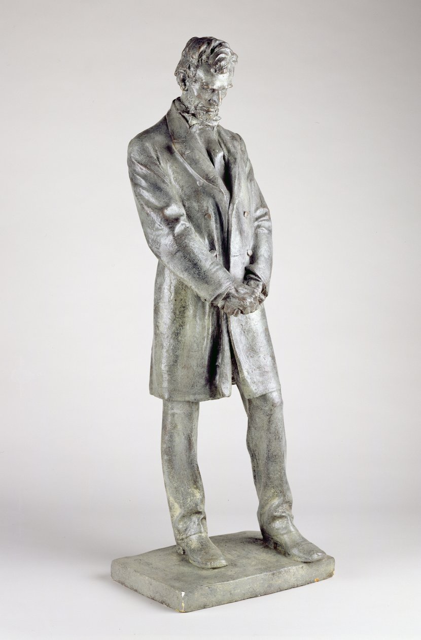 Abraham Lincoln (1809-65), 1911 (bronceret gips) af Daniel Chester French