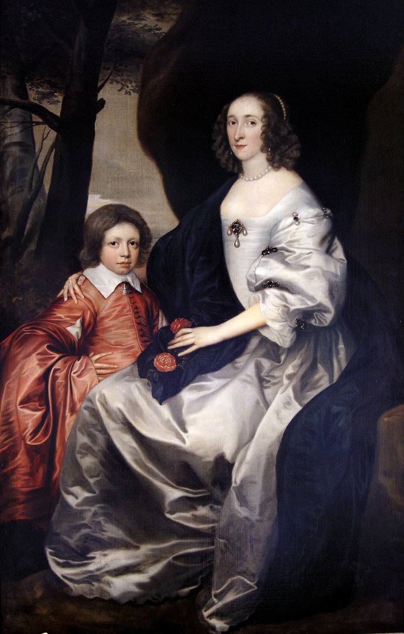 John Manners som dreng med sin mor Frances, grevinde af Rutland, ca. 1646 af Daniel Mytens