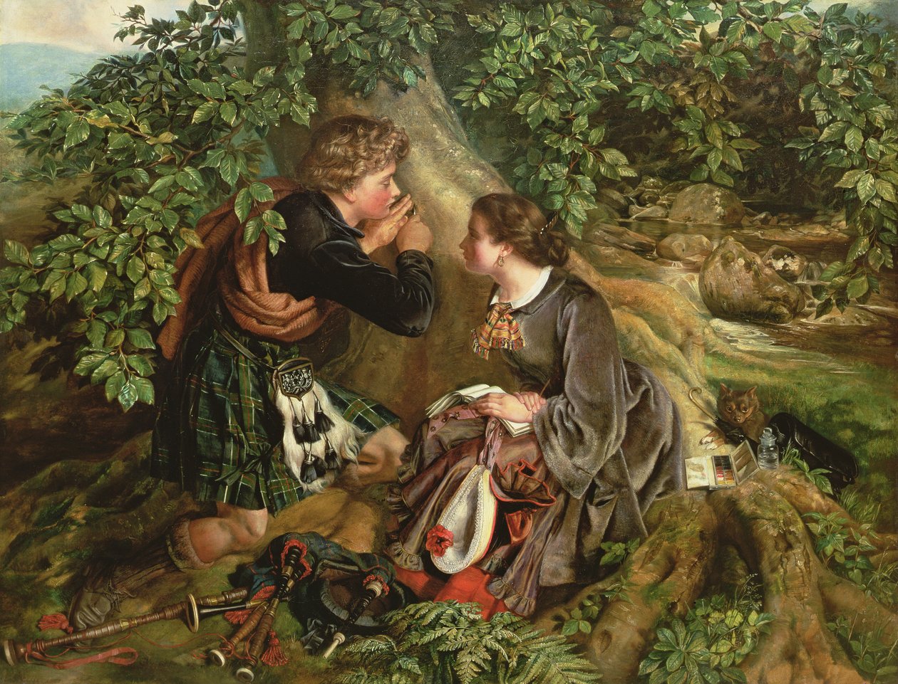 Skotske elskere, 1863 af Daniel Maclise