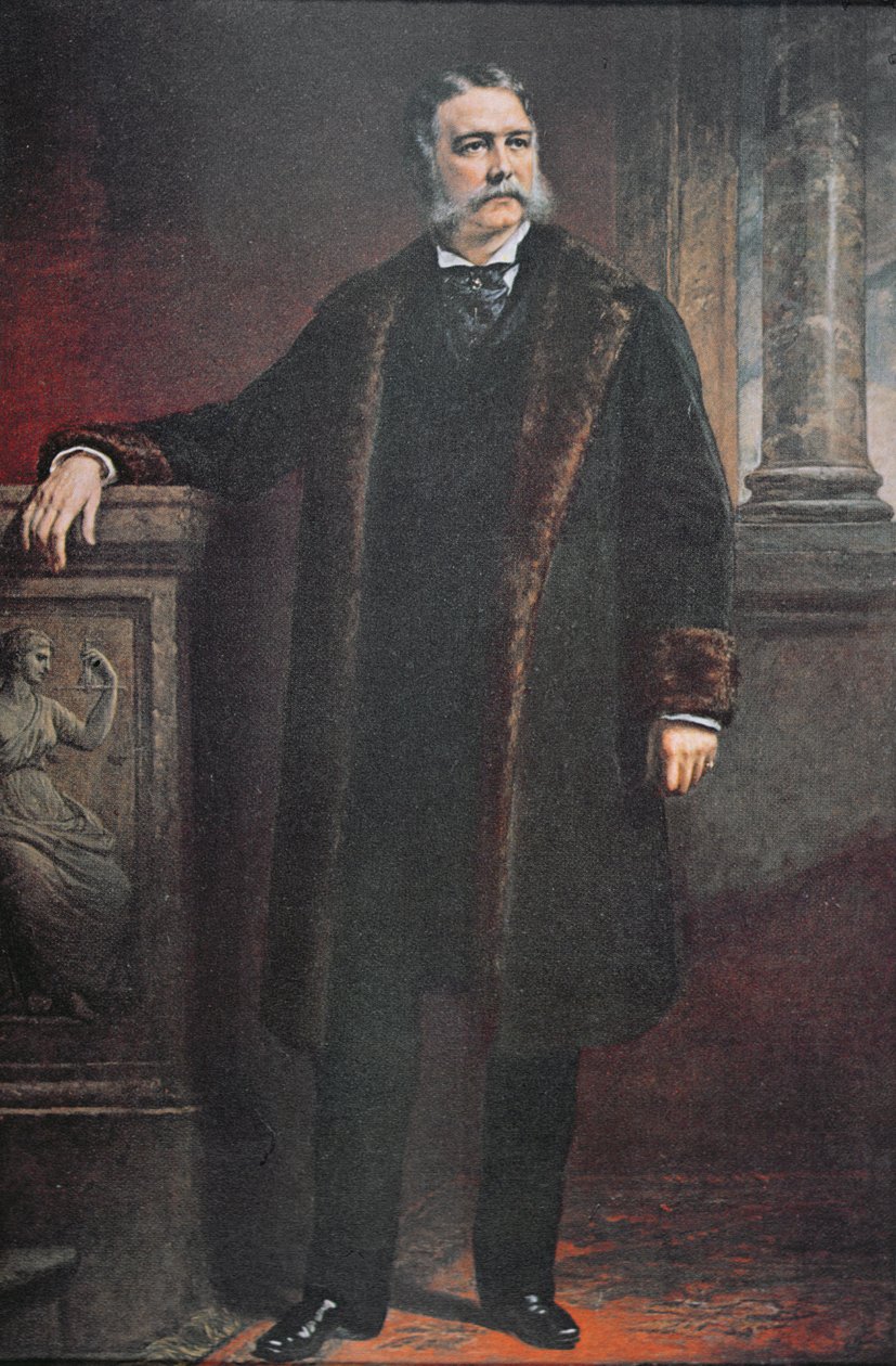 Præsident Chester A. Arthur (farve litho) af Daniel (after) Huntington