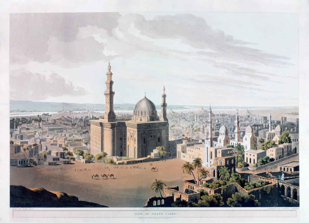 Udsigt over Grand Cairo, Egypten, 1809. af Daniel Havell