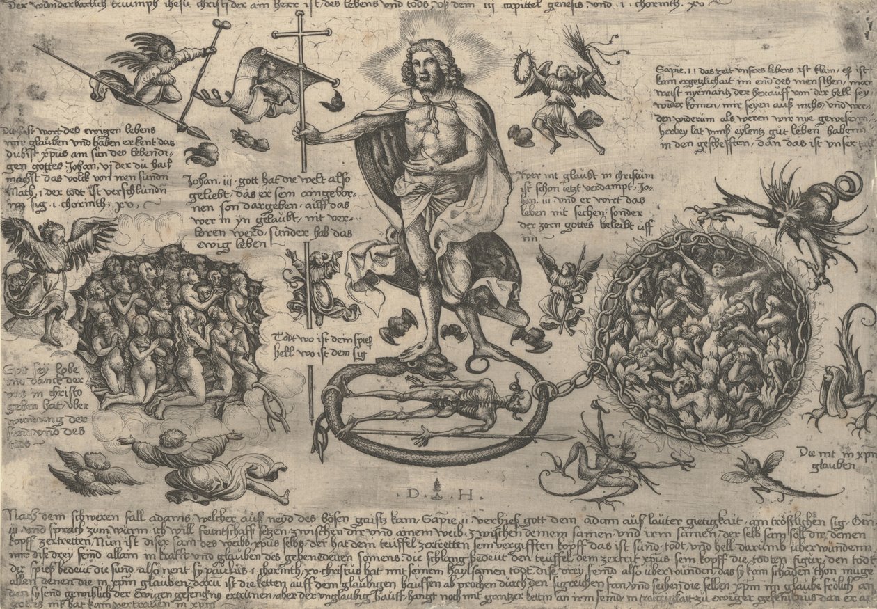 Den triumferende Kristus, ca. 1530-36. af Daniel Hopfer