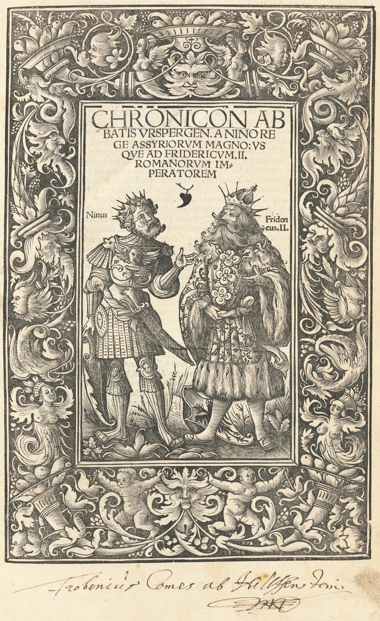 Kronik om abbeden i Urspergen af Daniel Hopfer and Burchardus Biberacensis, Provost of Ursperg