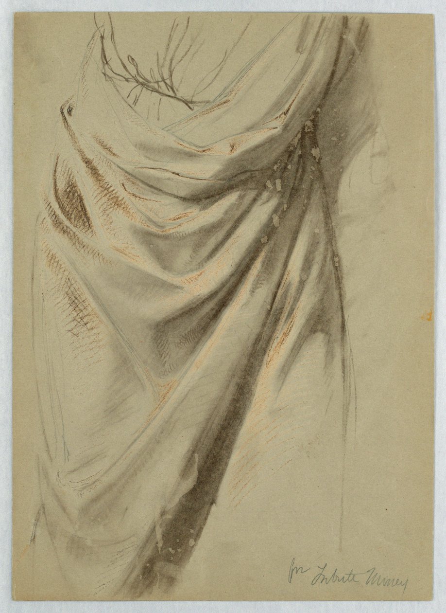 Drapery-undersøgelse for "Tribute Money" af Daniel Huntington