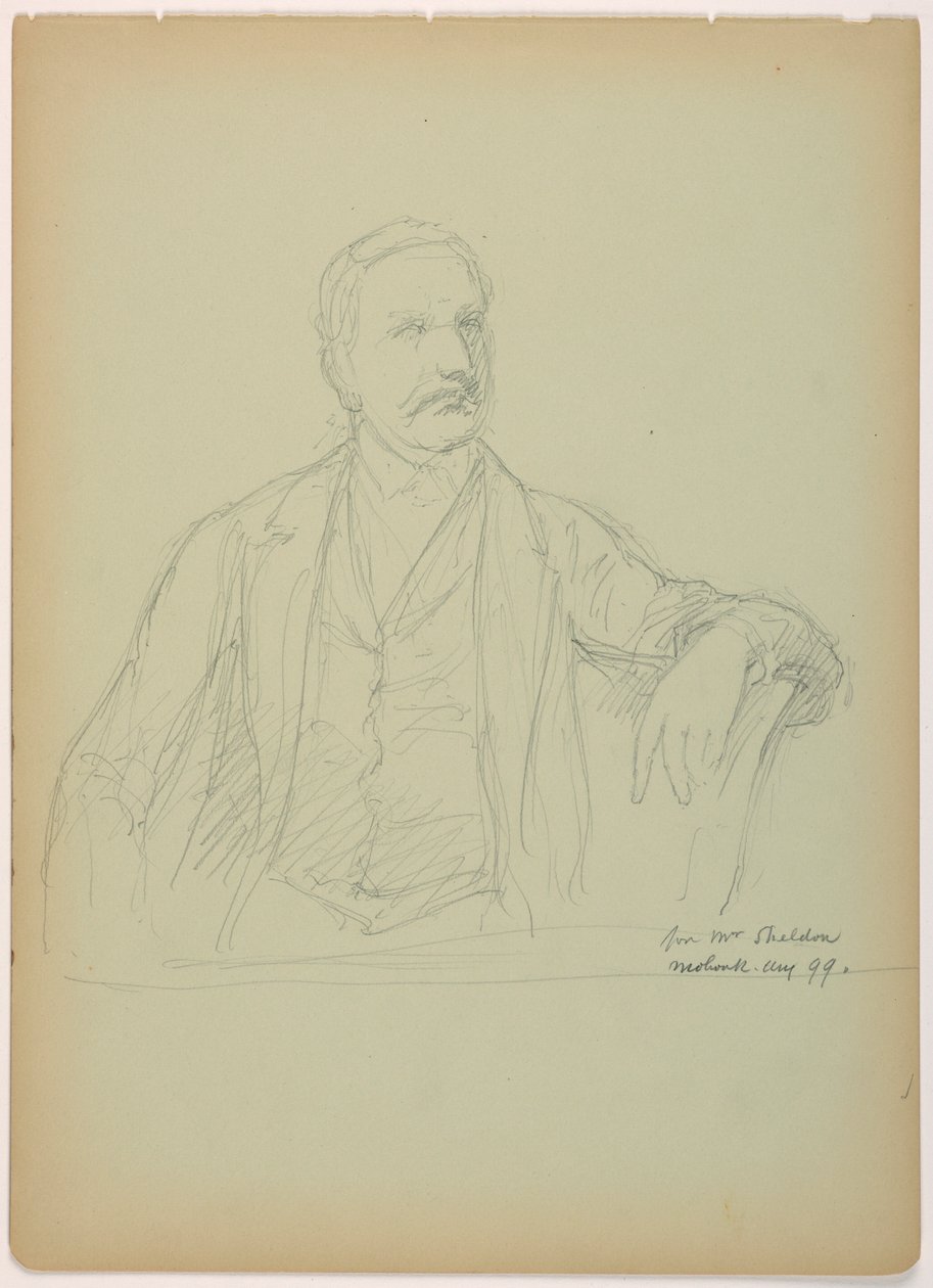 Tegning, Mr. Sheldon siddende af Daniel Huntington
