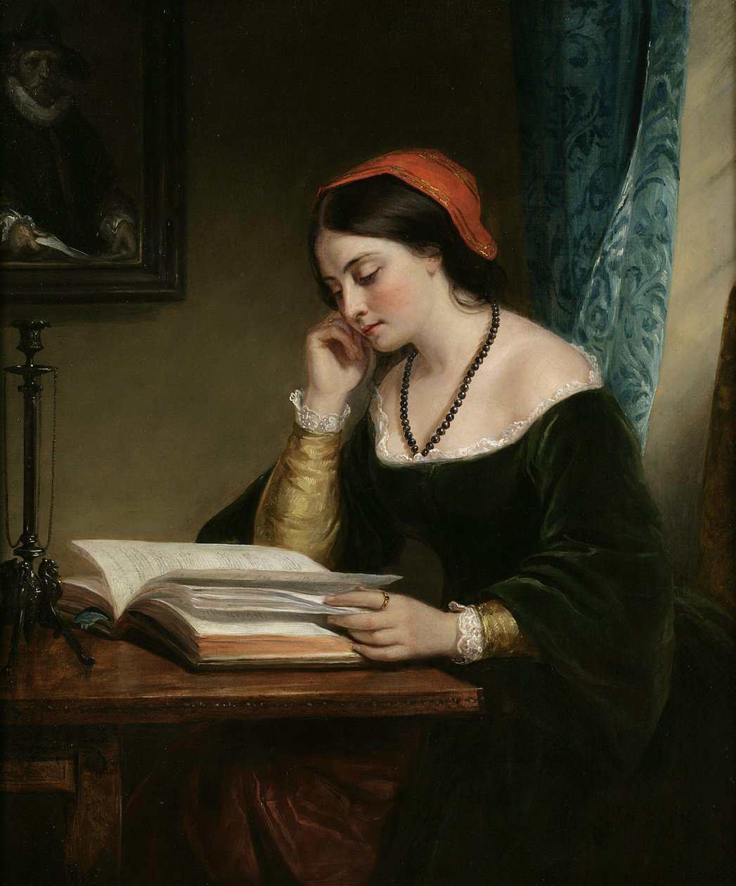 The Fair Student, 1858 af Daniel Huntington