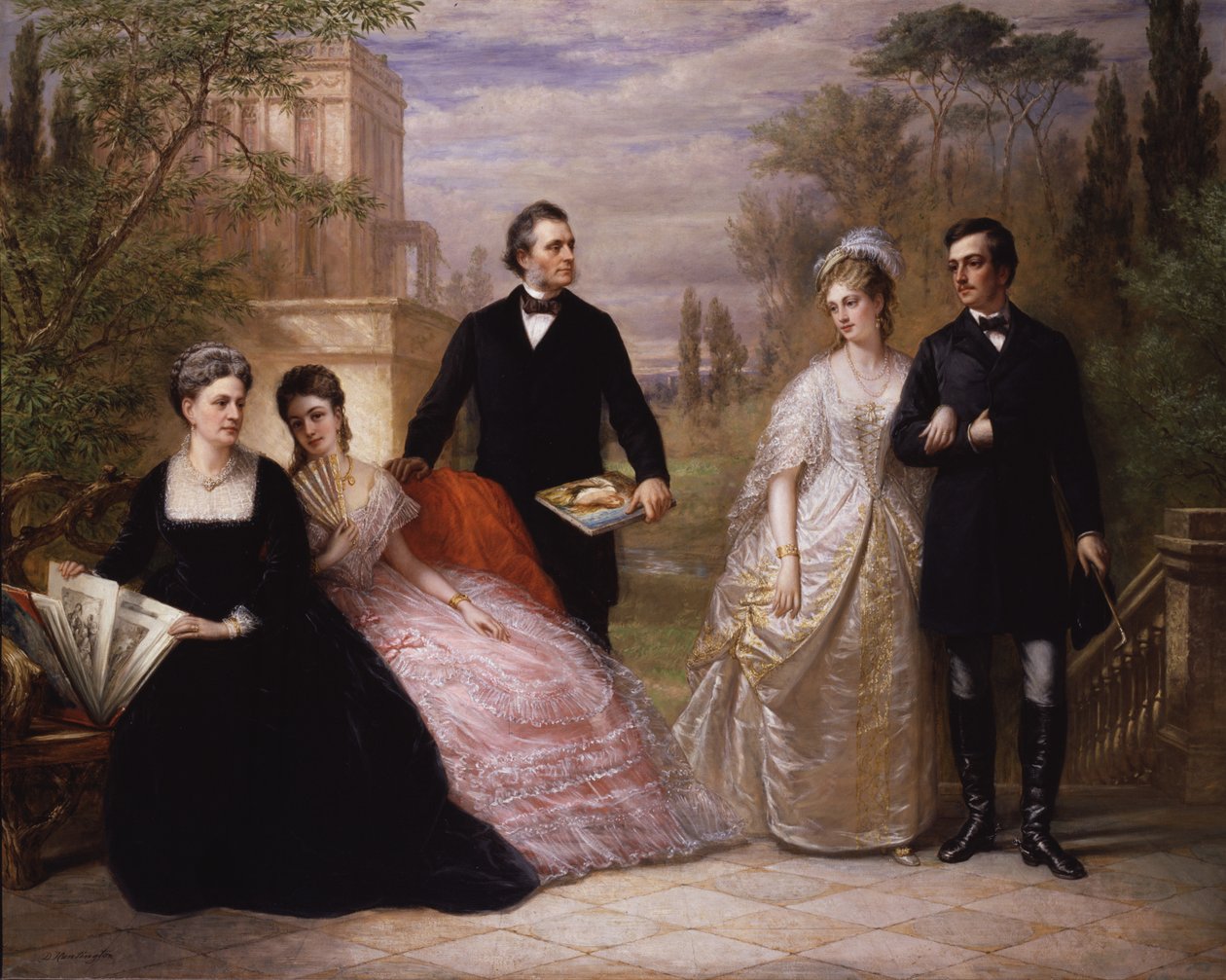 Feltfamilien i en have, 1869. af Daniel Huntington