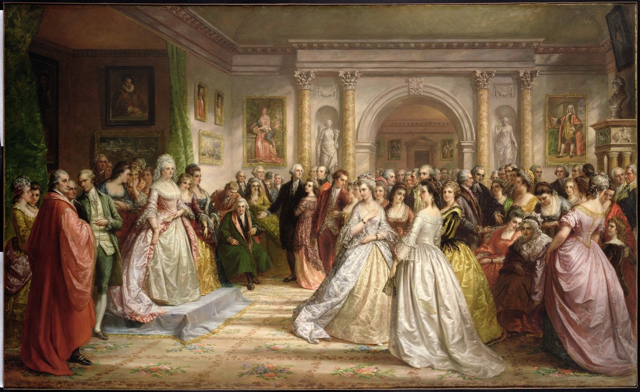 Den republikanske domstol (Lady Washingtons reception) 1861 af Daniel Huntington
