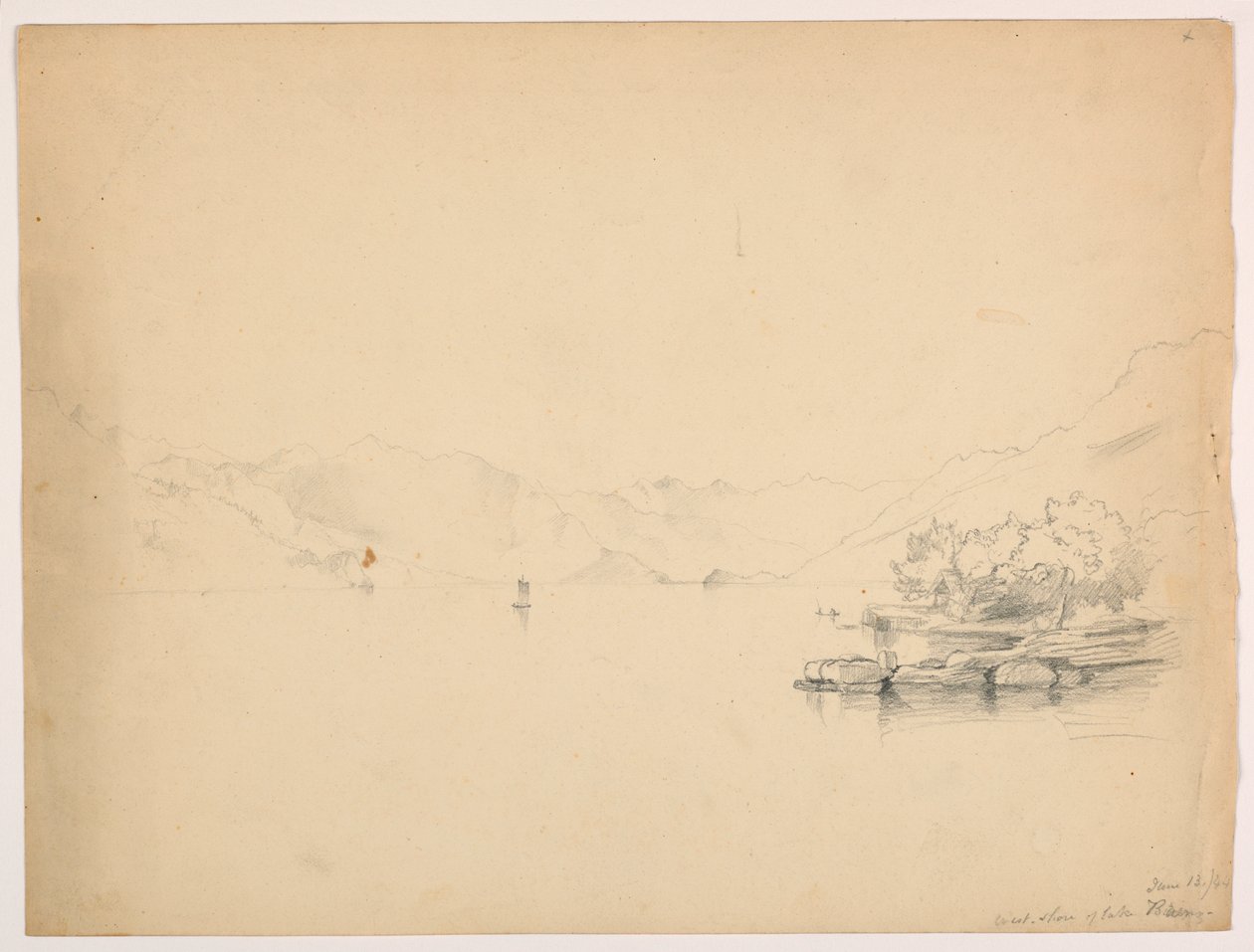Vestbredden af Brienz-søen, Schweiz af Daniel Huntington
