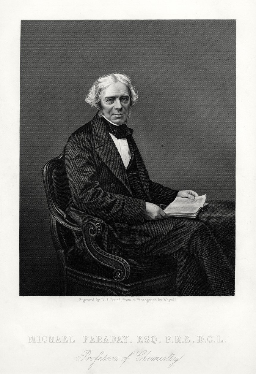 Michael Faraday, britisk videnskabsmand, c1880 af Daniel John Pound