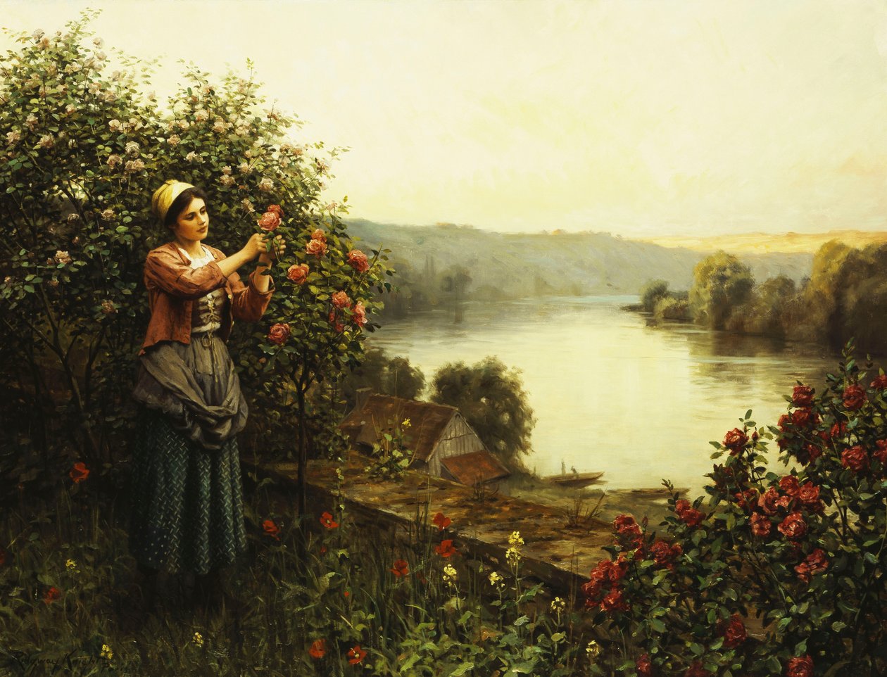 Sommer blomstrer, af Daniel Ridgway Knight
