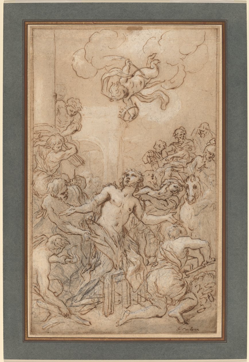 Saint Lawrences martyrium af Daniel Seiter