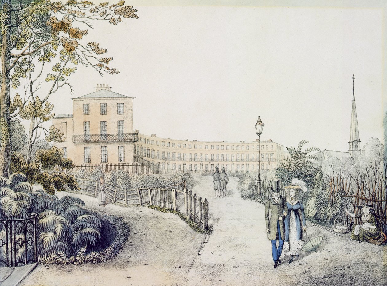 The Crescent, Cheltenham, 1821 af Daniel Thomas Egerton